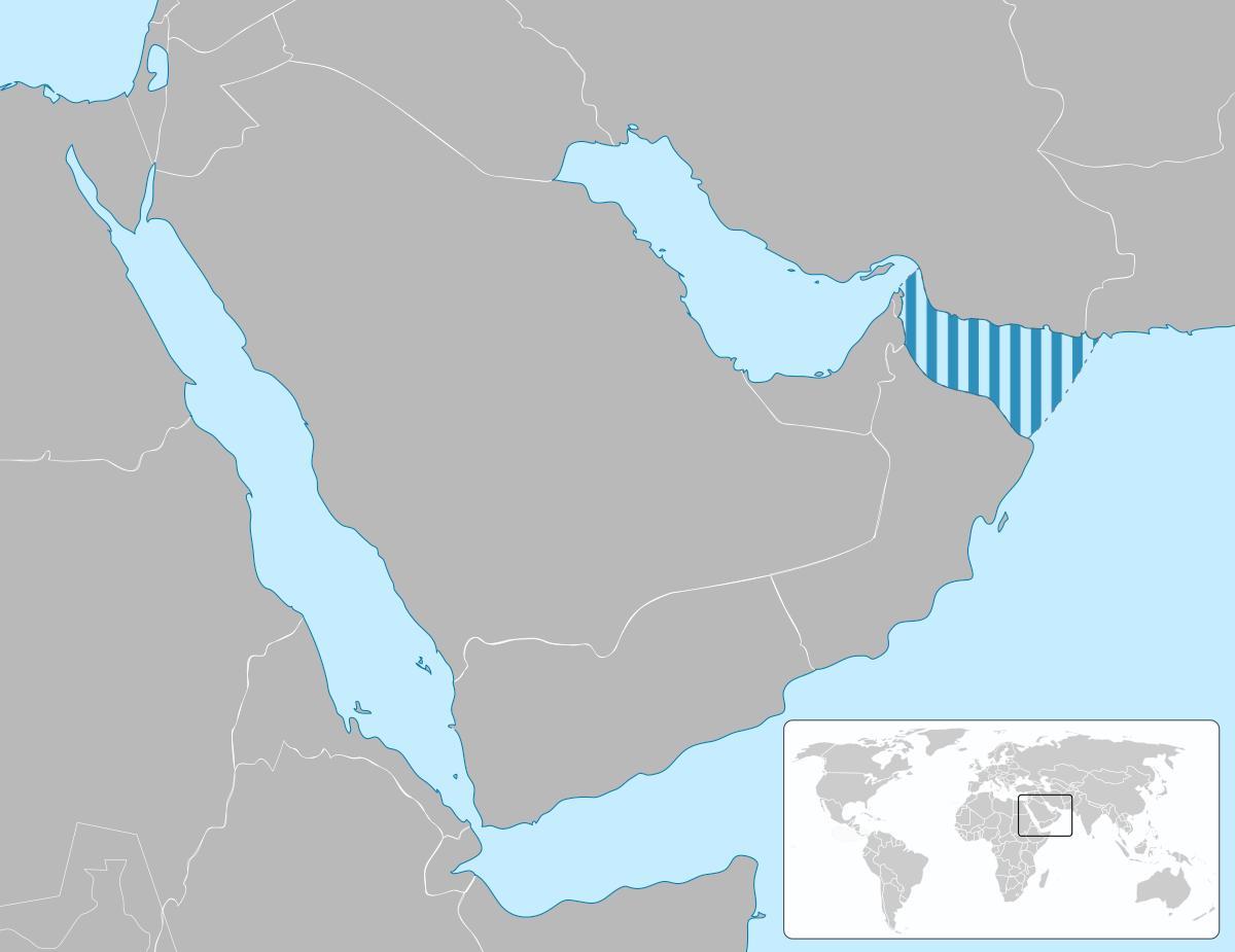 خليج عمان على الخريطة