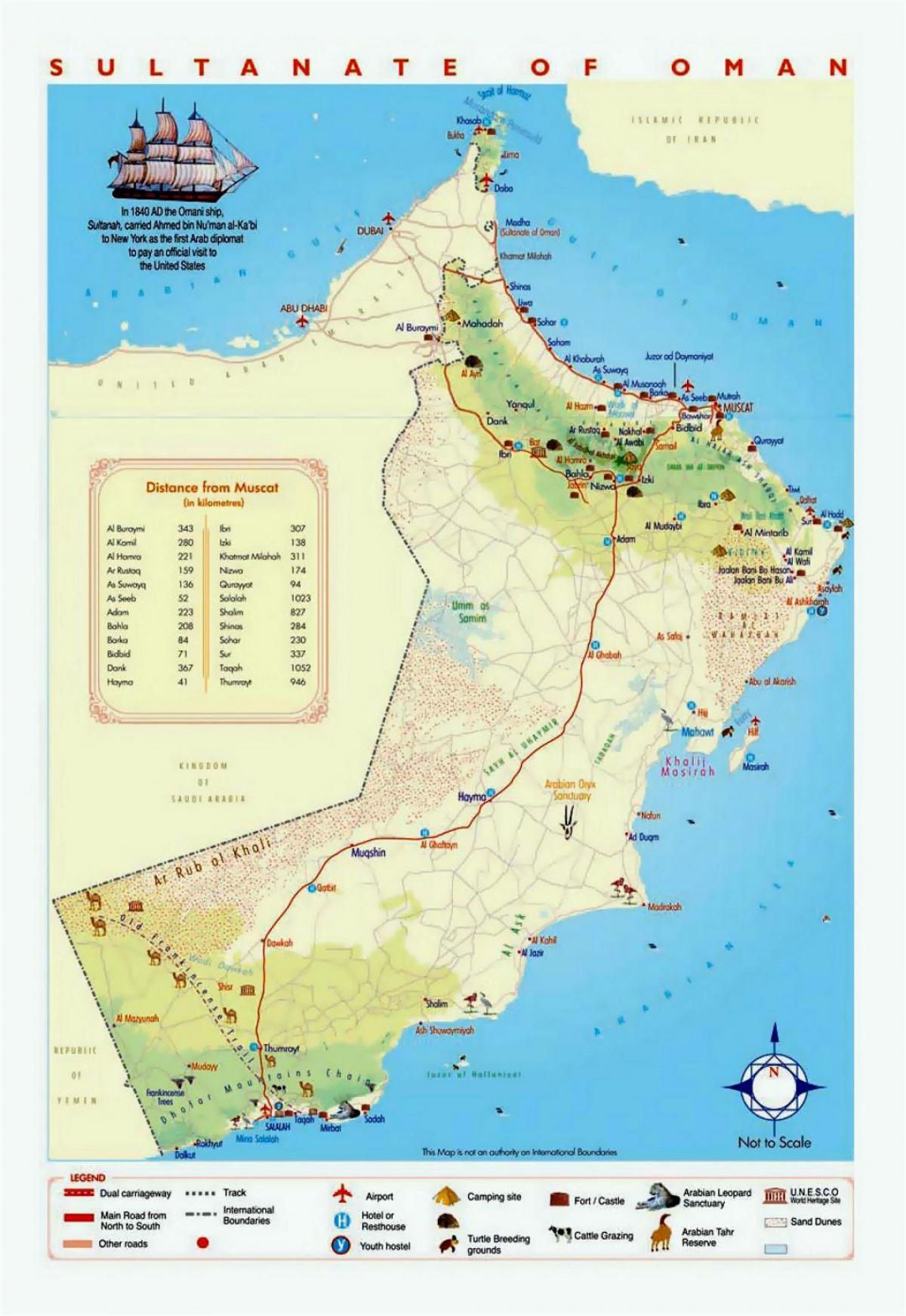عمان الأماكن السياحية خريطة