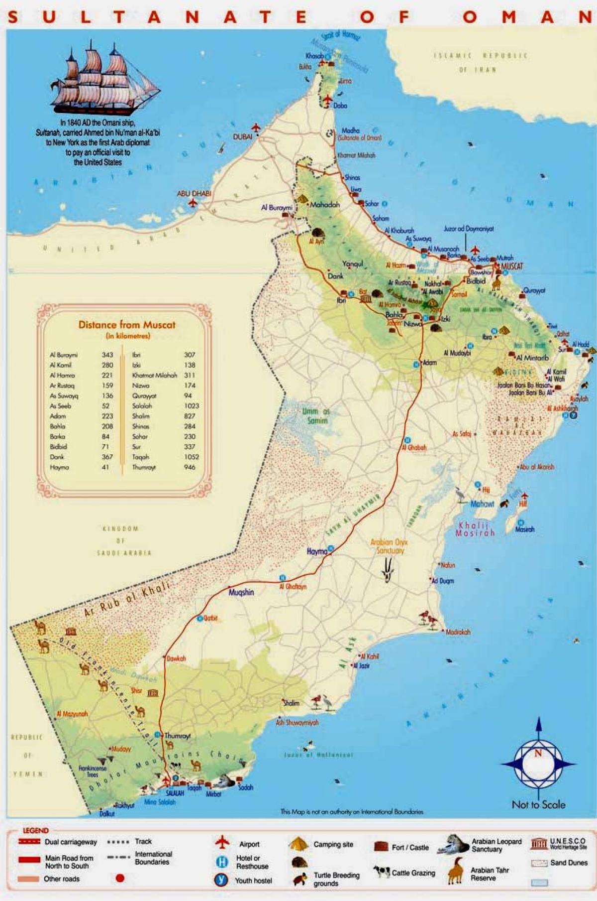 عمان الجذب خريطة