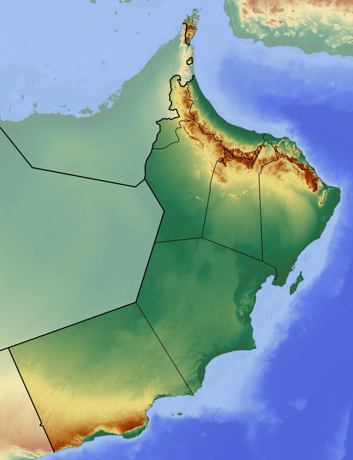 خريطة عمان الطبوغرافية